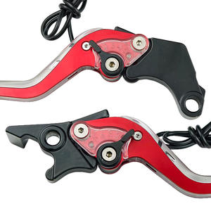 오토바이 개조 부품 용 수정 CNC 알루미늄 합금 LED 조명 핸들 전면 배치 브레이크 클러치 레버 - Product Image 4