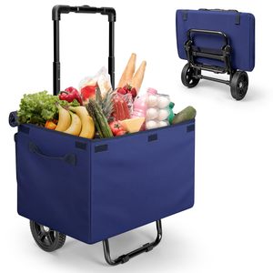 Carrito de Compras Plegable de Plástico PP Resistente con Tapa para Subir Escaleras, Ideal para Supermercado, Equipaje y Camping - Product Image 1