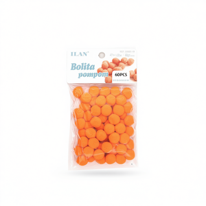 Ilan Bolita Pompom 1,5 Cm Arancione 60 Pezzi Decorazioni Artigianali - Product Image 2
