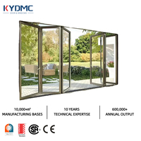Portes pliantes en aluminium à double vitrage, certifiées AS2047 NFRC, grandes baies vitrées, isolées thermiquement, pour patio extérieur et jardin.