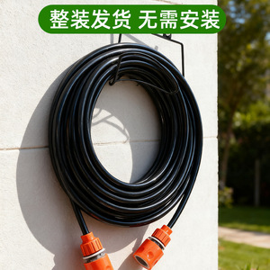 Elegante Soporte de Pared para Manguera, Estructura Metálica de Acero Inoxidable, Soporte para Tubería de Agua de Jardín, para Almacenamiento en Patio Exterior, Verde - Product Image 4