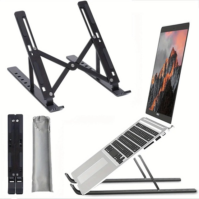 Phone Holder Aluminum Portable Laptop Tablet Stand Foldable Bracket Adjustable Height Notebook Stand Bracket Desk Stand