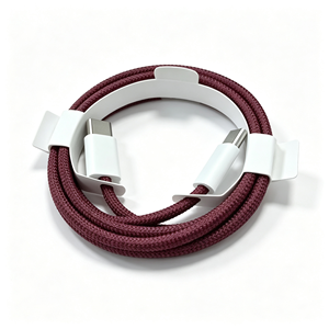 Câble USB C de charge rapide PD 60W, nylon tressé bordeaux, type C vers type C, pour iPhone 15-18, tablette, écouteurs - Product Image 1