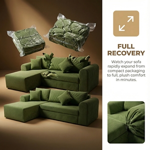 Sofá Moderno sin Estructura de Madera, Envasado al Vacío, en Caja, Plegable, de Tela, Cama Doble Individual - Product Image 5