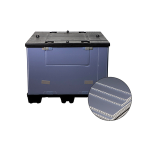 Nhiệm Vụ Nặng Nề Stackable Công Nghiệp Phụ Tùng Xe Hơi Đóng Mở Pallet Nhựa Có Thể Gập Lại Lớn PP Tay Áo Tổ Ong Coaming Hộp Với Khóa - Product Image 1