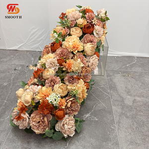 Corredor de flores de hoja de arce romántico suave hecho a mano decoración de boda suave flores artificiales para cumpleaños Día de San Valentín - Product Image 1