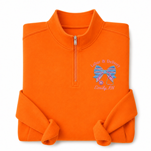 Sweat-shirt brodé à col zippé pour infirmière de maternité et d'accouchement, sweat-shirt pour infirmière d'accouchement, sweat-shirt L&D, cadeaux pour infirmières d'accouchement - Product Image 1