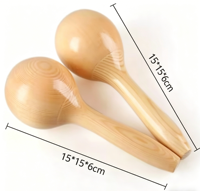 Mini Wooden Maracas Percussion Instrument for Early Education, Musical Shaker Rattle for Classroom and Party Unisex