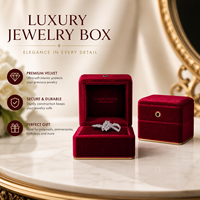 Boîte à bijoux en velours rouge de luxe, boîte à bagues pour cadeau de Noël, logo personnalisé, emballage pour la Saint-Valentin, boîte cadeau de luxe pour bijoux