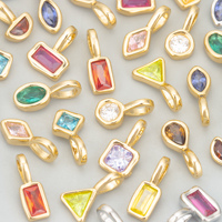 MH24 6 pièces/lot, Accessoires de bijoux en gros, Plaqué or rhodié 18 carats, Cuivre, Zircons, Breloques, Composants pour la fabrication de colliers, Pendentifs DIY