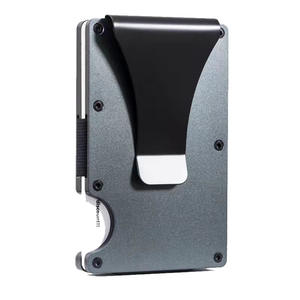 Cartera magnética minimalista delgada personalizable para hombres, diseño de fábrica, acero inoxidable, bloqueo <span class=keywords><strong>RFID</strong></span>, Metal, alambre de aluminio, EDM - Product Image 3