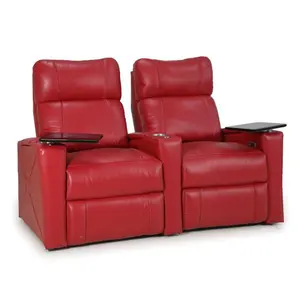 CY Genuine Leather All Electronic Power Recliner Home Theater Seating Lazy Boy Sofa Chair Recliner and LED Cinema Chair Wood
