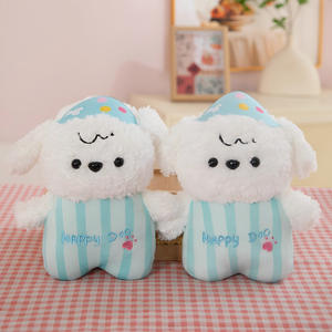 Fábrica de 8 pulgadas Happy Little Dog Custom PP algodón Super suave tela Animal relleno de peluche juguetes para bebés regalos de cumpleaños juguetes para dormir - Product Image 1