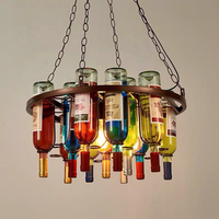 Bar restaurant turc américain lampe décorative mosaïque bouteille en verre lustre et lampes suspendues