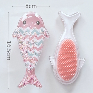 Regalos para niñas Fish Lovely Detangling Hairbrush Confeti Shiny Cute Hair Care Brush <span class=keywords><strong>Anti</strong></span> Knotting Easy-take Mini Hair Brush - Product Image 4
