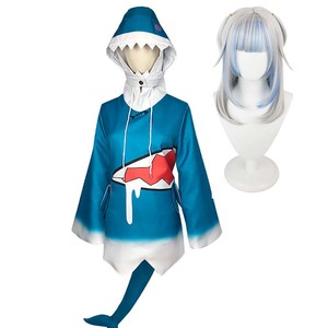 Costume da Squalo ENG per Cosplay di Gawr <span class=keywords><strong>Gura</strong></span> di Hololive per Festa di Halloween Femminile IDOL-003 - Product Image 1