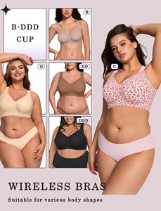 <span class=keywords><strong>Reggiseno</strong></span> Seamless BH in Gelatina, Modello <span class=keywords><strong>Leopardato</strong></span> con Spalline Larghe, Disponibile in Taglie Plus, OEM ODM Pronto per la Spedizione - Product Image 2