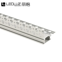 Profilé LED en aluminium sans cadre pour éclairage linéaire mural et de plafond, canal encastré pour cloison sèche, bande LED 20 mm