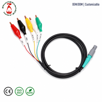 Conector Push-Pull 0B Compatible con LEMO OEM de Fábrica, Arnés de Cables de 5 Hilos con Pinza de Cocodrilo de Colores para Cables de Prueba Médicos
