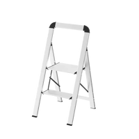 Escabeau pliable en aluminium avec rail de sécurité Capacité de poids élevée et profil mince peu encombrant