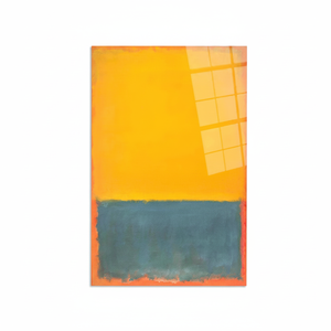 Arte Abstracto Impreso en Lienzo Inspirado en Rothko en Amarillo y Azul Intensos, Arte en Vidrio Templado - Product Image 2