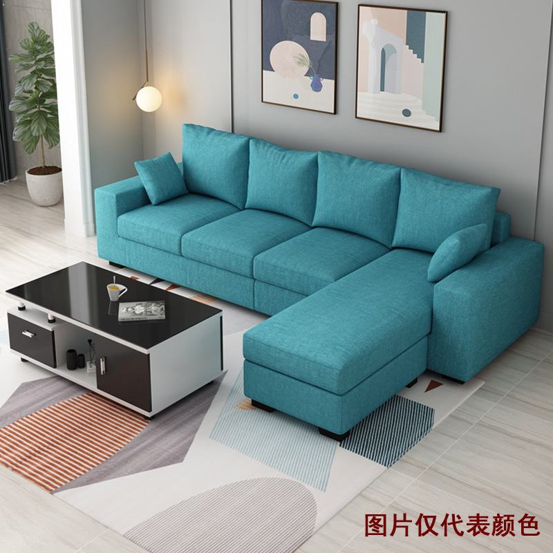 Blu lago [cotone e lino]]