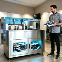 Machine de nettoyage de chaussures entièrement automatique en acier inoxydable avec désinfection et séchage auto-nettoyants 220V
