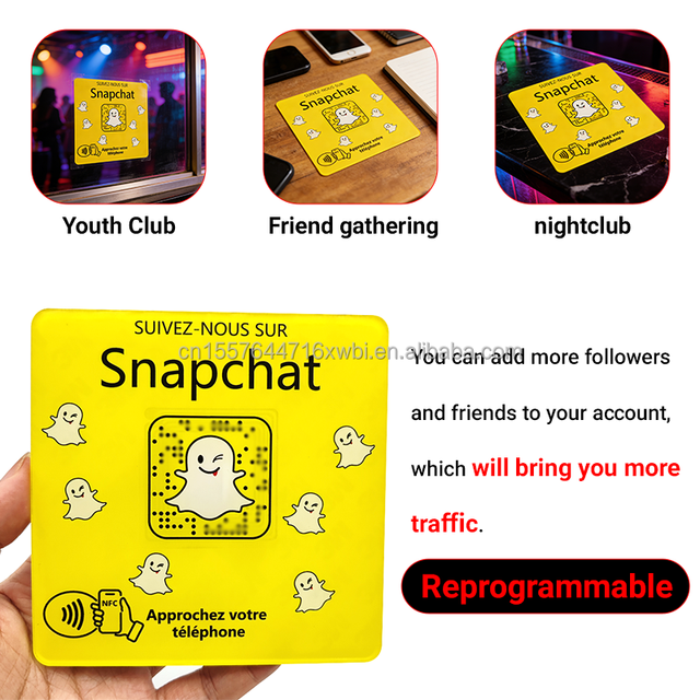 NFC Smart Card Google Reviews & Snapchat Made of Acrylic Cards 13.56MHz Frequency RFID Waterproof Social Media Review Stand