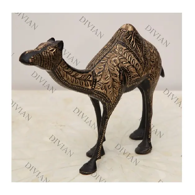 Индийский производитель ручной работы, декоративная Античная латунная статуя верблюда для дома, отеля, ресторана, латунная статуя животного