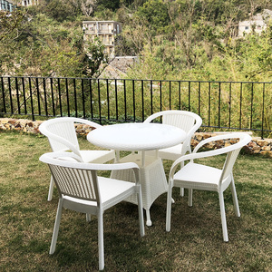 De balcón de plástico se jardín al aire libre muebles redondos <span class=keywords><strong>conjunto</strong></span> <span class=keywords><strong>mesa</strong></span> de comedor - Product Image 4
