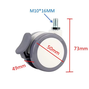 Ruedas giratorias silenciosas de 360° de 50 mm (2 pulgadas) de acero negro y nailon con capacidad de carga de 35-40 kg para muebles industriales de baño - Product Image 6