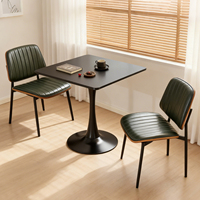 Table à manger Tulip de 31,5 pouces, table de bistrot moderne du milieu du siècle pour cuisine, petits espaces, salon, café (noir)
