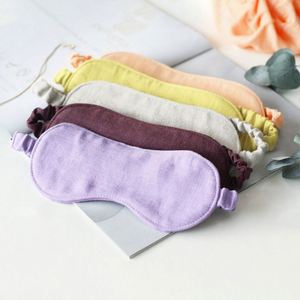 Wholesale Custom Solid Color Elastic Band Light Weight Pure Linen Blindfold Eye <b>Sleep</b> <b>Mask</b> for Travel Daily Rest - Product Image 2