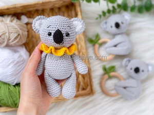 Jouets en peluche en coton PP, animaux <span class=keywords><strong>Koala</strong></span> et paresseux en amigurumi au crochet 100% faits à la main, tissu en coton pour bébé - Product Image 6