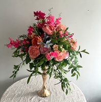 Centre de table en fleurs artificielles effet soie pour mariage, Saint-Valentin, remise de diplôme, décorations de fêtes - Utilisation intérieure, haute qualité