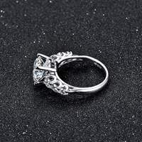 Ata GEM 1.0ct Moissanite diamant bague de fiançailles de mariage pour mariée 100% 925 Sterling argent Solitaire bagues femmes bijoux fins