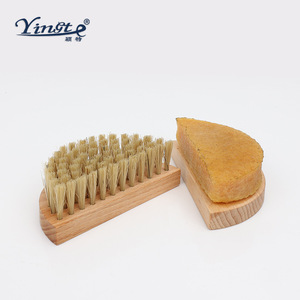 Yinste Semi Circular Shoe <b>Brush</b> Solid Wood Pig Hair For <b>Suede</b> Cleaning - Product Image 4