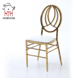 现代椅子初级餐椅不锈钢金色婚礼餐椅