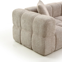 Canapé d'angle modulable en tissu style capitonné moderne, sans structure, compressé sous vide, pour salon