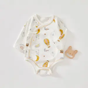 100% cotton hữu cơ siêu mềm đa mô hình bodysuit bé dài tay áo mùa hè Rompers áo liền quần sơ sinh Quần áo trẻ sơ sinh