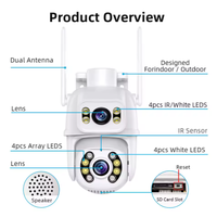 Usine d'origine suivi automatique 6Mp PTZ Wifi extérieur CCTV sécurité réseau Ptz caméra double objectif Wifi sécurité Ip Icsee Ptz caméra