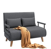 Einfach zu Installierender Schlafsessel mit Schlaffunktion, 2-Sitzer Schlafsofa für Kleine Wohnungen