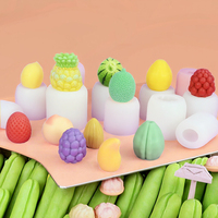 3D fruitvormige ijsvormpjes van siliconen voor taartdecoratie, voor frambozen, citroen, fondant, kaarsen, gebak. Doelgroep: bakkers.