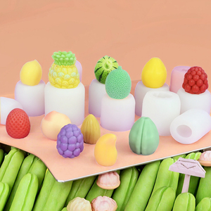 Moule en silicone en forme de fruits <span class=keywords><strong>3D</strong></span> pour la décoration de gâteaux, pour framboise, citron, fondant, bougie, pâtisserie, public cible : <span class=keywords><strong>boulanger</strong></span> - Product Image 2