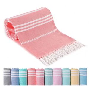Serviette de plage turque rayée ultra-légère en coton absorbant à séchage rapide, idéale pour la piscine, extra large, sans sable - Product Image 1