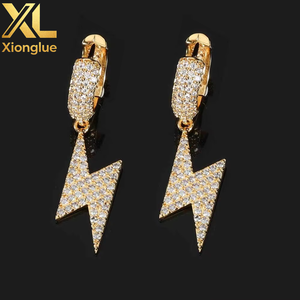 Pendientes de Aro Circulares con Circonitas Micro Pavimentadas, Estilo Hip Hop, Modernos y Únicos, Unisex, Joyería Europea y Americana Más Vendida - Product Image 1