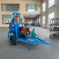 Foreuse de puits d'eau diesel compacte montée sur remorque, de fabrication industrielle, avec capacité de forage profond pour l'irrigation des terres agricoles