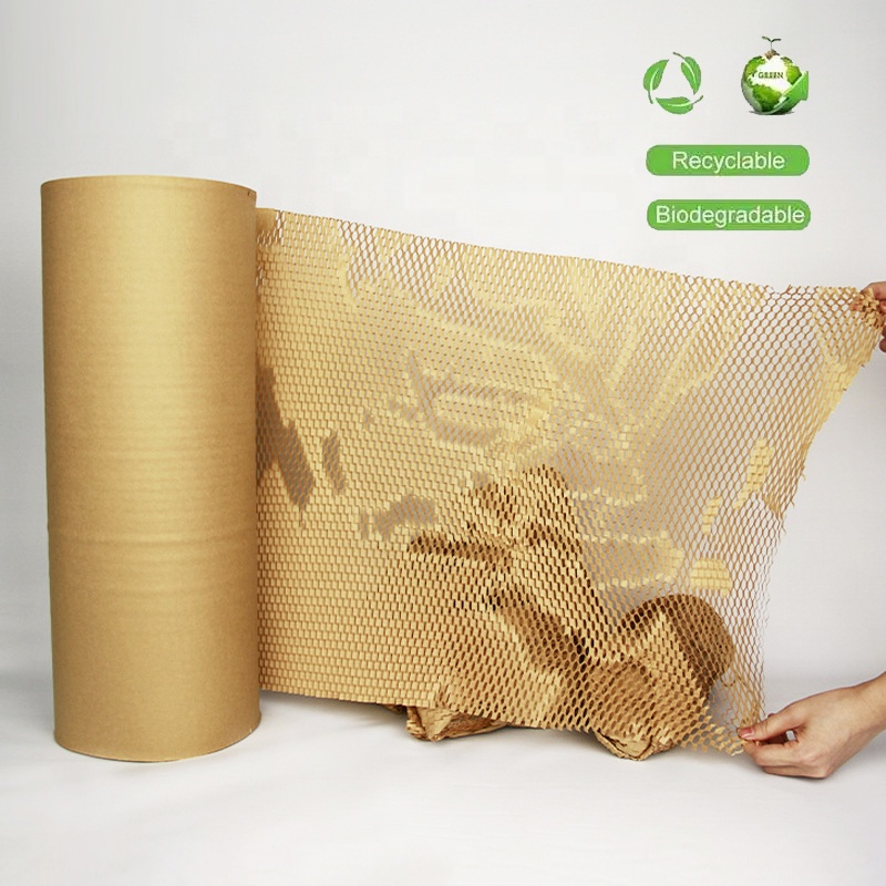 Embalagem ecológica biodegradável papel favo de mel preto envoltório papel kraft marrom rolo honeycomb embrulho embalagem papel