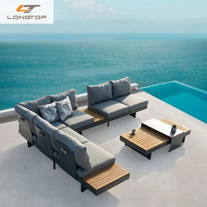 Jardín al aire libre sofá seccional sofá de aluminio conjunto de muebles modernos de lujo al aire libre sofá conjunto - Product Image 6