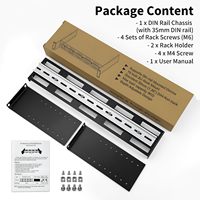 Kit de montage sur rail DIN 2U 19 pouces, profondeur réglable de 48 à 174 mm